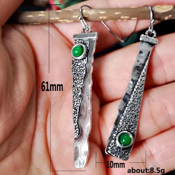 Hammered Raw Boho Earrings - Picture 2 of 4